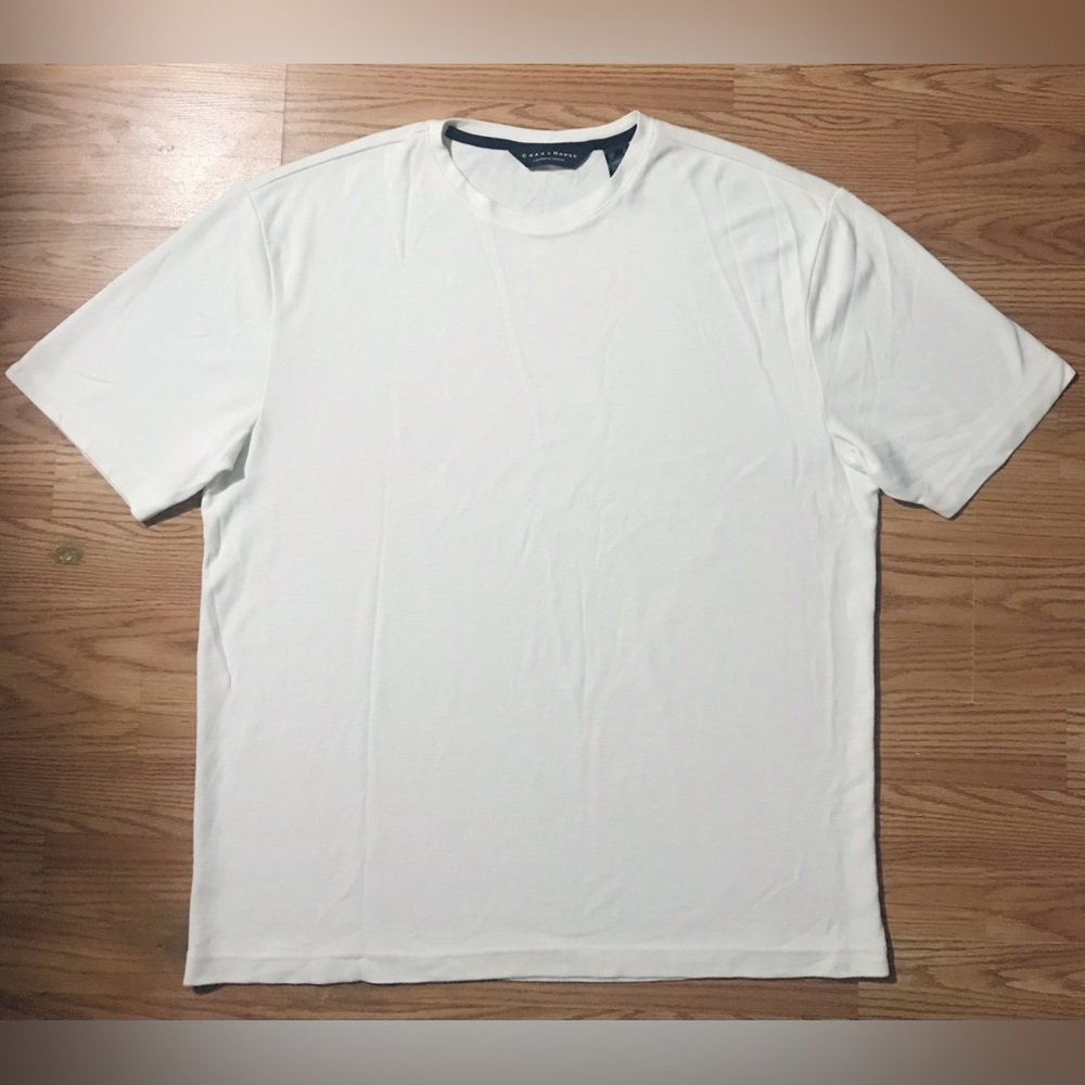 Liz Claiborne Crazy Horse Men's XL Ribbed White T-Shirt